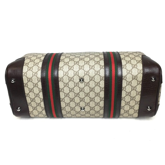 Gucci authentic brown monogram coated canvas unisex travel bag - Picture 15 of 15